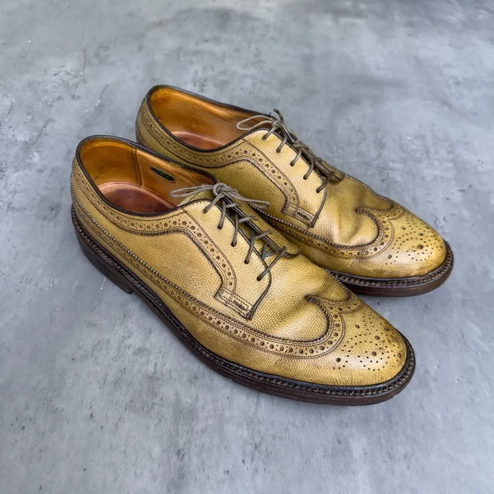 Vintage 1974 Florsheim Imperial Kenmoor 93631 Golden Harvest Longwing Brogue 9C